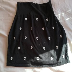 Victoria's Secret Black Skull Pencil Skirt